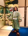 Samuraj Masanori Ogawa Soke, uczestnik Dni Kultury Japońskiej w Powiatowej Bibliotece Publicznej w Wołominie w pięknym stroju tradycyjnym., 