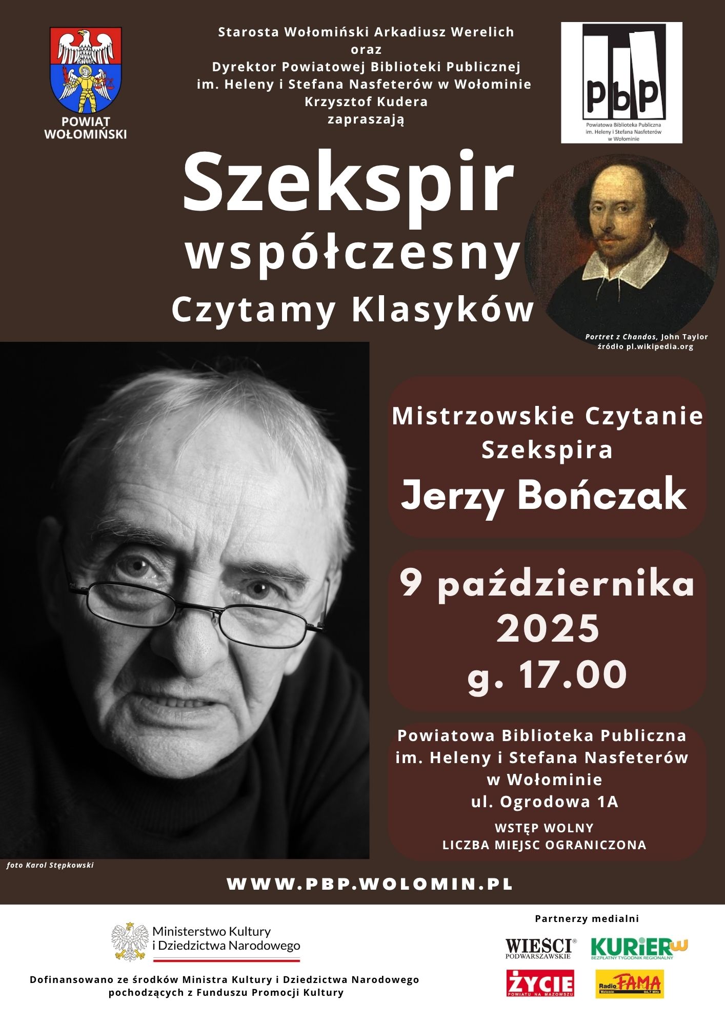 Mistrzowskie Czytanie Szekspira z udziałem Jerzego Bończaka
